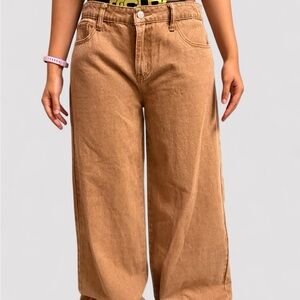 superdown Tan Straight Leg Jeans